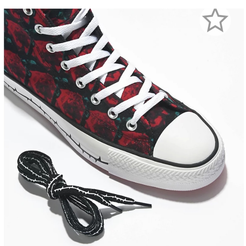 Converse limited edition thorn and roses Much Love hi tops NEW Men's Size 10.5